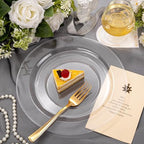 FLOWERCAT 60PCS Clear Plastic Plates - Disposable Clear Plates Heavy Duty for Fall Party/Wedding/Birthday- Include 30PCS 10.25inch Dinner Plates and 30PCS 7.5inch Dessert/Salad Plates - Image 4