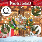 Pre-Lit Christmas Wreath for Front Door, Gingerbread with 6H On/18H Off - Image 3