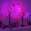 Halloween Indoor Decorations 2 Pack 24 Inch Black Halloween Tree with 24 Orange Purple Led Lights, Timer/USB/Battery Operated Lighted Spooky Tabletop Tree for Halloween Decor Home Table Holiday Party by Unknown