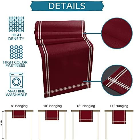Smile Sunflower Wine Red Table Runner, Burlap Table Runners 120 inches Long,Farmhouse Style Solid Color Table Runner for Wedding Holiday Party Dinner,Dresser Scarf Decor - Image 7