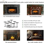 Smtyle Black Fireplace Candelabra, 9 Candle Holders for Pillar Candles - Image 2
