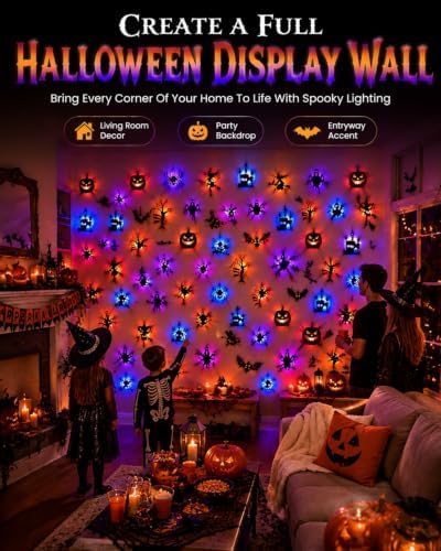 Halloween LED Wall Decor Lights, 3D Bat Stickers Window Clings Decorations - Image 3