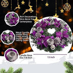Purple Ribbon Christmas Advent Wreath 13inch, Purple Advent Candle Holder,advence Wreaths Table Centerpiece Decor,Church Advent Wreath Candle Holder, Advenct Calendar Season Decorations - Image 7
