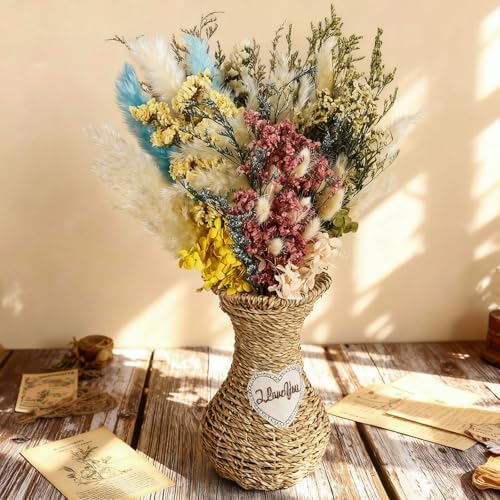 Layhit 4 Pack Large Size Boho Dried Flowers 15-17 Inch, Hydrangea - Image 6