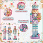 Simgoing 3 Pcs Macaron Gingerbread Nutcracker Christmas Resin Soldier Decor - Image 3