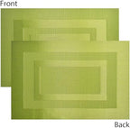 PIGCHCY Placemats Set of 12 Washable Durable Place Mats Vinyl Heat Resistant Non-Slip Table Mats Indoor Outdoor (18 x 12 inches, Lime Green) - Image 3