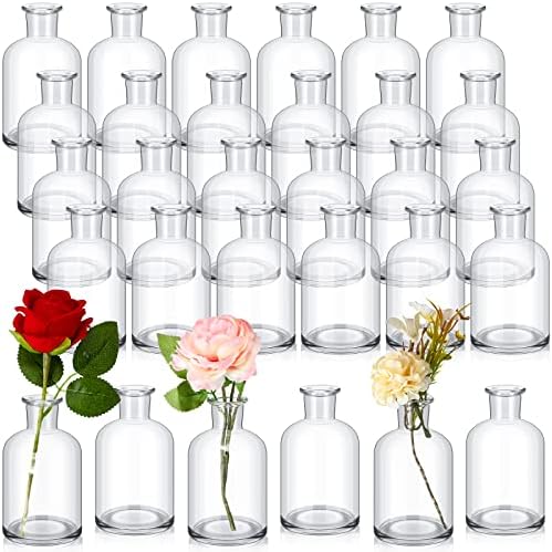 Lallisa 60 Pcs 4 Inches Small Glass Bud Vases Bulk Mini, Clear by Lallisa