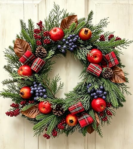 Cynkeyee Fall Wreath for Front Door - 20 in Farmhouse Porch Decor by Cynkeyee