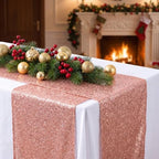 ShinyBeauty Blush Sequin Table Runner 12x108 Inch 10 Pack for Wedding Decor - Image 5