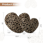 AELS Cheetah Heart Shaped Pillow Set of 2, 20 & 16 Inches Decorative Leopard Print Love Pillows, Soft Fluffy Plush, Valentine's Day, Wedding, Living Room, Bedroom & Nursery Decor, Brown - Image 3