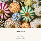 MACKENZIE-CHILDS Resin Pumpkin, Mini, Blue-and-White Royal Check - Image 5