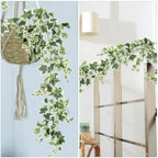 M METERXITY 3-Pack Artificial Ivy Vines Kit, 6 ft Silk Greenery Fake Ivy Vines for Room Decor, Ivy Garland for Bedroom/Window/Wedding/Party/Wall Hanging Plants [White Green] - Image 6