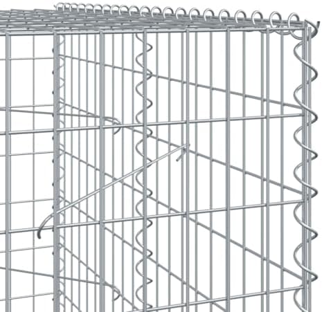 vidaXL Gabion Basket with Cover 315"x39.4"x78.7" Galvanized Iron - Image 4