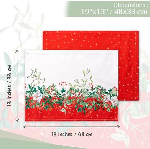 Maison d' Hermine Placemats Set of 4 Reusable 100% Cotton (13"x19") - Image 4