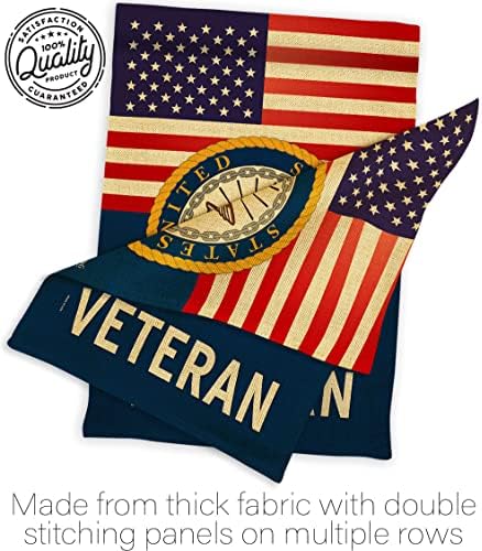 US Navy Veteran Burlap Garden Flag - Set with Stand Armed Forces USN Seabee United State American Military Retire Official - House Banner Small Yard Gift Double-Sided Made in USA 13 X 18.5 - Image 7