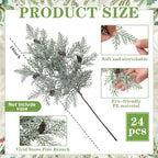 Giegxin 18 Inch Christmas Snow Frosted Pine Branches - Image 2