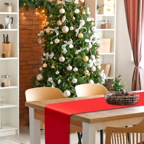 Preboun 30 Pack Red Green and White Table Runner Christmas Satin Table Runners Bulk 12 x 108 Inch Long Satin Silky Xmas Table Runner for Wedding Banquet Graduations Birthday Party Decoration - Image 5