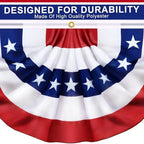6 Pack 3x6 Ft USA Patriotic Pleated Fan Flag, American Bunting Half Fan Banner for Outdoor Decor, Red White and Blue Decorations for 4th of July, Memorial Day, Independence Day - Image 3