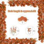8Pack Eucalyptus Garland, Fall Artificial Eucalyptus Garland with Flowers - Image 4