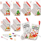 Zhanmai 24 Pcs Color Your Own Christmas Stocking Kit, Merry Xmas by Zhanmai
