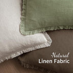 MIULEE Linen Fringe Decorative Euro Pillow Covers Chocolate Brown 22x22 - Image 4