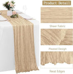 20 Pack Beige Cheesecloth Table Runner 20 x120 Inch - 10FT Boho Rustic Gauze Cheese Cloth Table Runner for Wedding, Anniversary, Baby Shower, Easter, Spring Home Decor - Image 4