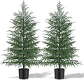 Grooy 2 Pack 4FT Artificial Norfolk Pine Tree by FEELTHENEWWORLD