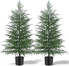 Grooy 2 Pack 4FT Artificial Norfolk Pine Tree by FEELTHENEWWORLD