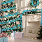 2 Pcs 6 ft Christmas Ball Ornament Garland, Lake Blue - Image 5