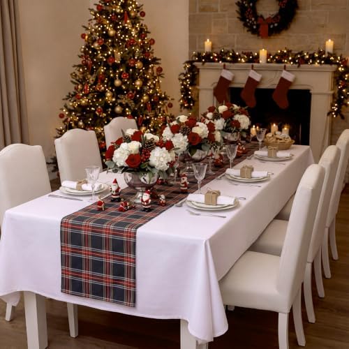 HunnmingRe 1 Pcs Red and Green Christmas Tartan Plaid Table Runner 13 x 72 - Image 5