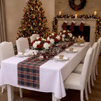 HunnmingRe 6 Pcs Red and Green Christmas Tartan Plaid Table Runner 13 x 72 - Image 6