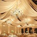 12 Panels 5ft(W) x 20ft(H) Ivory Ceiling Drapes for Wedding Parties by PartyVillage