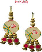 Divyakosh Shubh Labh Door Hanging (2 Pcs), Elegantly Handcrafted Tags - Shoon/Soohn/Good Luck Tag, Decor for Entrance Festivities, Authentic Indian Design (Bright Pink), Medium - Image 5