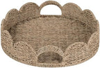StorageWorks Wicker Scalloped Tray, Decorative Woven Tray for Coffee Table by StorageWorks