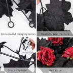 RECUTMS Artificial Black Garland Hanging Vine Artificial Red Floral Garland - Image 3