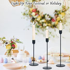 18 Pcs Black Candle Holders Set, Vintage Taper & Pillar Candle Sticks for Wedding, Dining Table, Fireplace Mantel, Elegant Home Decor, Housewarming Gift, Festive Centerpiece - Image 5