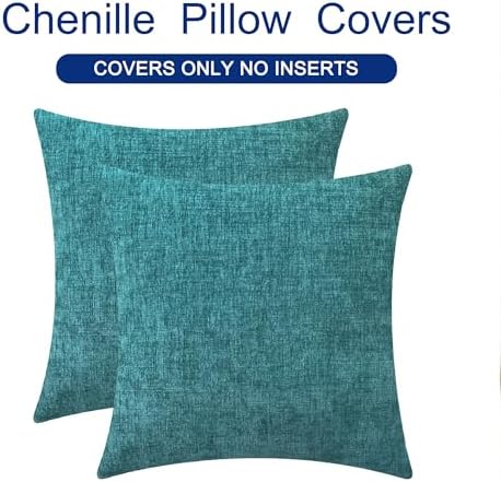 CaliTime Decorative Couch Throw Pillow Covers 24 X 24 Inches Teal - Image 6