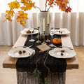 6Pcs Halloween Holiday Black Cheesecloth Table Runner 120 Inch for Decor by KEKETOARRANGE