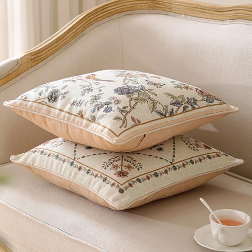 ISAENNE Designer Linen Throw Pillow Cover,Set of 2,18"x18"-Cornucopia B - Image 3