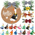 Seasonal Interchangeable Welcome Home Sign,Graduation Porch Goose Welcome Sign Front Door Decor With 4 Seasonal Wreaths and 32 Changeable Icons, Rustic Wood Wall Porch Hanger for Holiday Halloween Christmas Housewarming Gift by clothmile