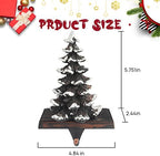 2025 New Christmas Stocking Holders for Mantle Set of 2 Snow Brown Vintage Xmas Tree with Non-Skid Stockings Holders for Fireplace Home Decor Holiday Gifts Christmas Decorations Indoor Supplies - Image 2
