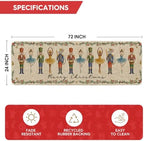 Artoid Mode Watercolor Nutcrackers Merry Christmas Welcome Decorative Doormat, Seasonal Winter Low-Profile Rug Runner Mat for Indoor Outdoor 24x72 Inch - Image 3