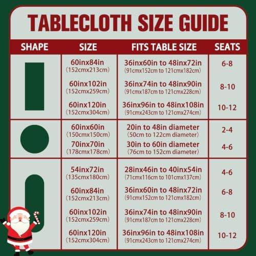 Rectangle Christmas Tablecloth 60x120 Inch, Farmhouse White Snowman Snowflake Table Cloth, Polyester Waterproof Wrinkle Resistant Xmas Table Cover for Holidays Dinning Table Decor - Image 7