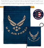 US Air Force Burlap Garden Flag - Set Wall Holder Armed Forces USAF United State American Military Veteran Retire Official - House Decoration Banner Small Yard Gift Double-Sided Imported 13 X 18.5 - Image 4