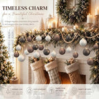 Yunlly 36 Pcs Neutral Christmas Ornaments Bulk Farmhouse Xmas Tree Decor - Image 4