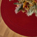 60 Inch Red Knitted Christmas Tree Skirt by Noiclub
