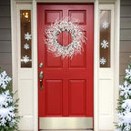 Winter Wreaths for Front Door 24 Inch Artificial Winter Wreath White Berry Wreath for Indoor Outdoor Window Wall Christmas Holidays - Image 4