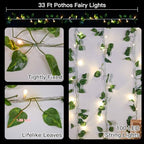 suddus 33FT 100 LED Pothos Vine with Fairy Lights Plug in Clear Wire - Image 4