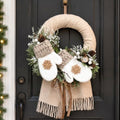 Suncalla 20" Winter Farmhouse Wreath Xmas Door Decor Snowflake Gloves by Unknown