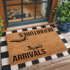 Funny The Entrance Way Outside Personalized Rug with Heavy-Duty Non Slip Outdoor Coconut Coir Doormat Pets Lover Gift 23.6 x 15.7 inch (Arrivals and Departures Airplane) - Image 3